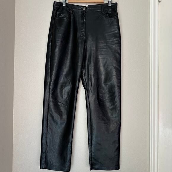 Aritzia Wilfred The Melina Black Faux Leather Pants, Contemporary, size 10 - Picture 2 of 8